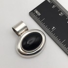 Vintage Sterling Silver Black Onyx Oval Pendant Marked Mexico 925 13.4g #29 — photo 2