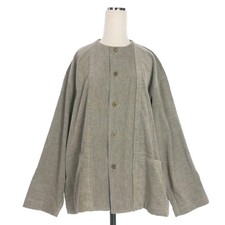 Used Plantation Issey Miyake 80s Vintage Corduroy No Collar Jacket Blouson Long