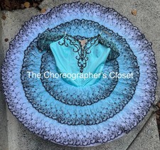 Professional Green Black Lace Spanish Esmeralda Ballet Tutu Costume Small Adult