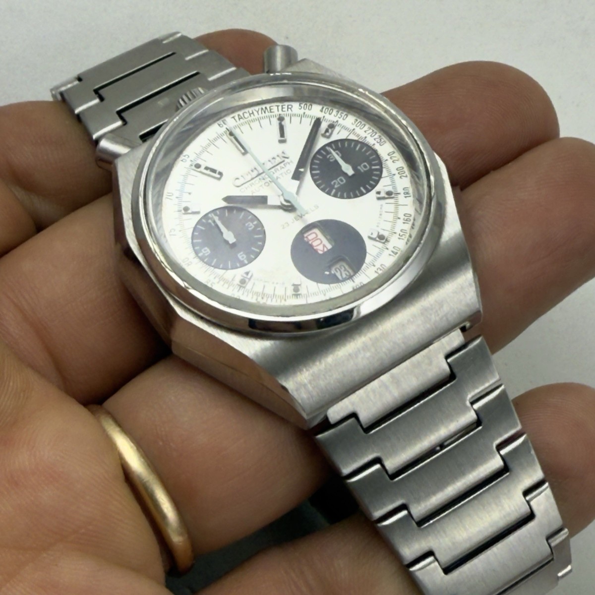 VINTAGE CITIZEN BULLHEAD OCTAGON CHRONOGRAPH PANDA DIAL | eBay