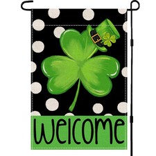 St Patricks Day Garden Flags Decorations,12x18 Double Sided Saint Patricks Ya...