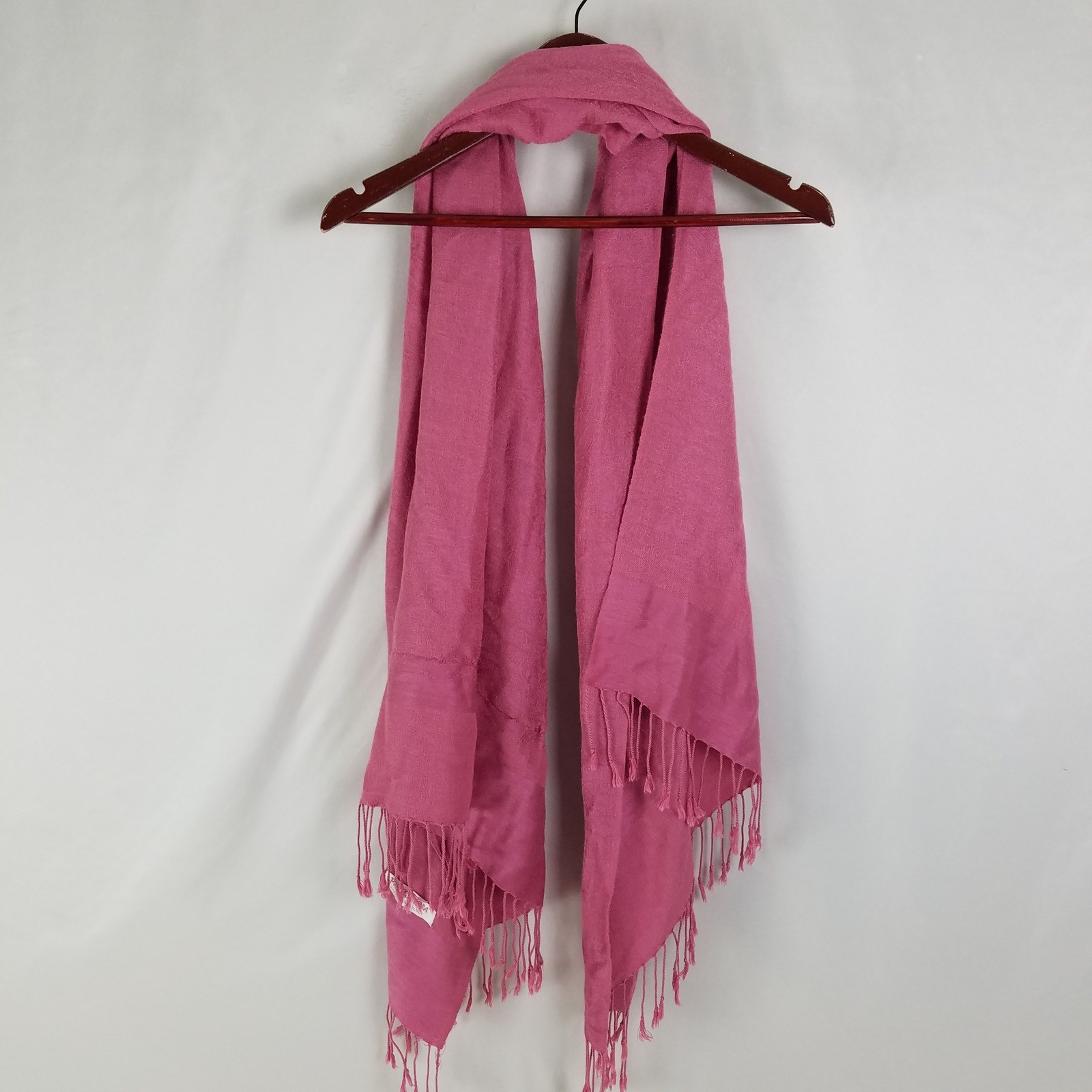 Womens Scarf 70 Pashmina 30 Silk Wrap Fringe Pink Luxury Elegant Accessory