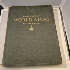Rand McNally WORLD ATLAS Premier Edition, 1941, with Revision Supplement