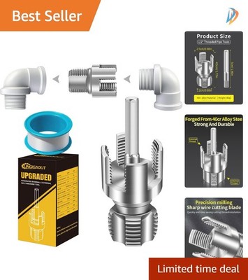 High-Precision Drill-Compatible PVC Pipe Threading Tool - Lightweight & Sharp
