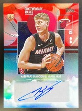 2025-26 Topps Kasparas Jakucionis Contemporary Marks Red Rainbow Rookie Auto 1/5
