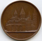 FRANCE 1862 CAEN EGLISE ST ETIENNE BRONZE MEDAL BY WIENER 60MM 96G