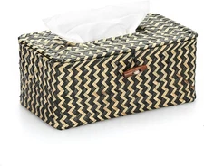 Sumnacon Tissue Box Cover Rectangle Medium, Yellow + Black 
