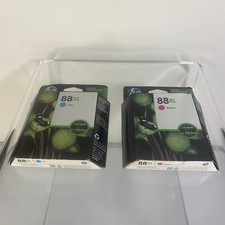 Lot of 2 HP 88XL Cyan Magenta 2 printer ink cartridges Aug Dec 2018