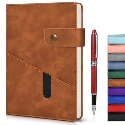 Lined Leather Journal Notebook for Men Women,5.9'' X 8.4'' Personalized A5 Brown