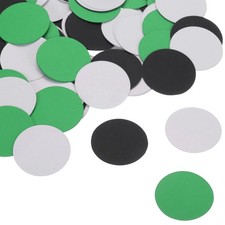 Per Round Ritagli di Carta Cerchi Coriandoli 1.2" Verde Nero Bianco 200pz