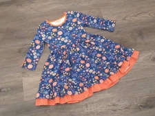 NWT Matilda Jane girls size 5T dress sunlit sapphire blue orange floral ruffles