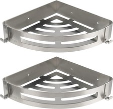 NearMoon Bathroom Corner Shelf Shower Caddy 2 Pack, No Drill, 304 Stainless
