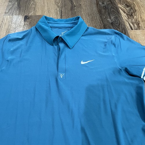 Nike Roger Federer Shirt US Open Men's Tennis Polo RF Jersey SIze L 373298-461