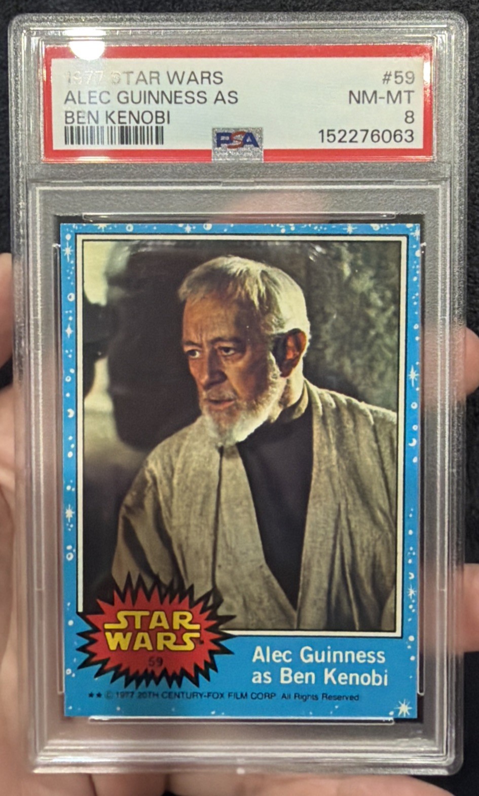 1977 Topps Star Wars #59 Sir Alec Guinness As Ben Kenobi Series 1 PSA 8