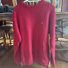 VTG Ralph Lauren Chaps Sweater Mens Medium Red Hand Framed Knit Sweatshirt