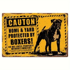 Vintage Boxer Dog Aluminum Home Yard Tin Metal Signs Home D cor 8x12