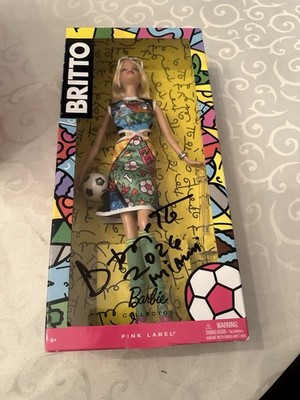 Mattel Barbie Britto Doll in Pink, White, Black, Yellow and Blue hand signed