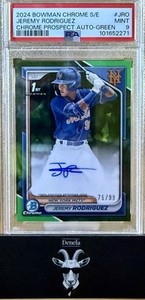 2024 Jeremy Rodriguez 1st Bowman Chrome Sapphire Prospect Auto Green #75/99 PSA9