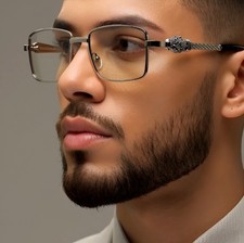 Clear Sunglasses Silver Frame Men Hip Hop Classic Eye Wear Style Retro 80's 90's