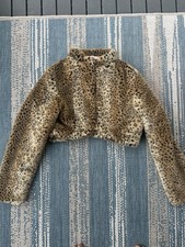 Vintage Select Leopard Faux Fur Crop Jacket