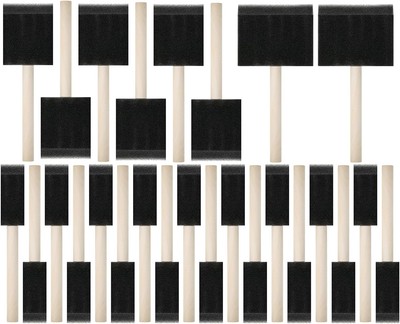Bates Foam Paint Brushes - 1', 2' & 3', 26 Pack, 1 , 2  & 3 , 26 Black 