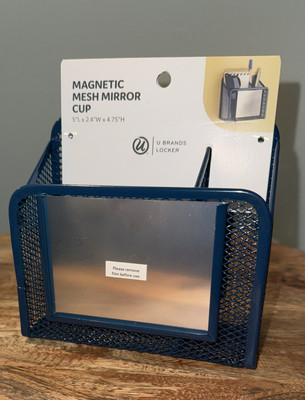 U Brands Magnetic Mesh Mirror Cup, Dark Indigo Color