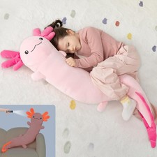 Giant Axolotl Plush Body Pillow for Girls, Hot Pink Axolotl Stuffed Animal fo...
