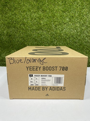 adidas Yeezy 700 Bright Blue Size 8 Mens Orange Sneakers Boost 2021 GZ0541 - Picture 10 of 10