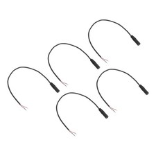 5pcs 3.5mm Female Jack 1/8" TRS 2 Plug 34mm 26AWG Pole Cable, 11.8inches
