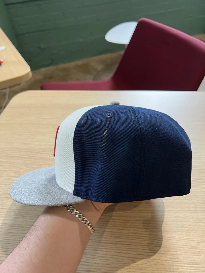 Mitchell & Ness Minnesota Twins Cooperstown Patch Fitted Hat 7 3/4 Navy/Gray - Image 3 of 4