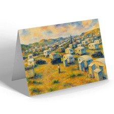 GREETING CARD - The Caravan Site, Trecco Bay, Porthcawl (b) - Vintage Art Style