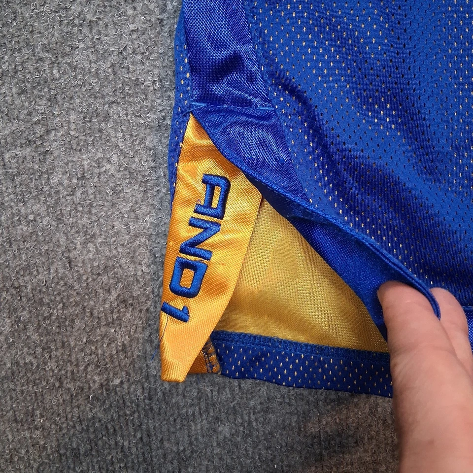 AND1 Malla Baloncesto Pantalones Cortos Hombre Grande Azul Dorado Foto 2 de 4