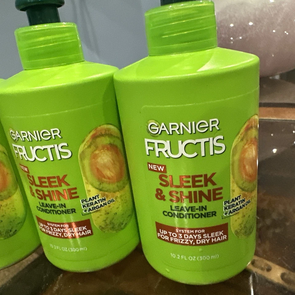 Crema acondicionadora sin enjuague Garnier Fructis elegante brillo paquete de 6 10,2 oz Foto 4 de 4