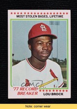 1978 Topps Record Breaker Lou Brock #1 HOF READ