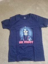 Futurama Bender Navy Blue Shirt Mr Robot Size L But Fits Like An M