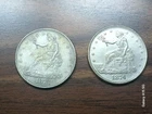 Souvenir Copies Only- Lot of (2) 1873, 1874 United States Trade Dollar.