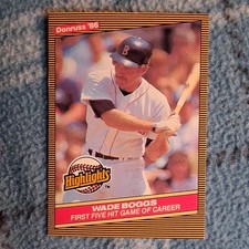 Donruss Highlights 1986 Wade Boggs First Five-Hit Game #11 Red Sox MLB Card