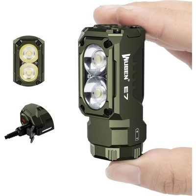 WUBEN E7 1800 Lumen wiederaufladbare Mini-Taschenlampe mit Magnet   superhell...