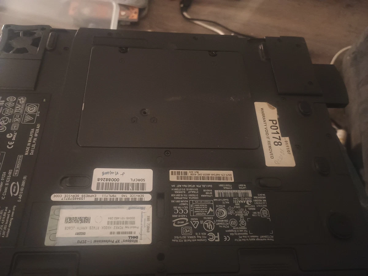 ORDINATEUR PORTABLE DELL Windows XP Pro - Port parallèle - RS232 - Port série 9 broches - Batterie neuve 40 g EUR 126,98 - FR