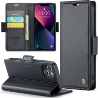 HandyhüLle FüR Iphone 13 PU Leder KlapphüLle Mit Kartenfach Rfid Schwarz