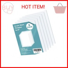 Egofine Plexiglass Sheets Acrylic Sheets 6 Pack of 8x10 0.04 Thick Clear Plast