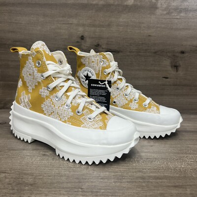 Converse Womens Size 6 Run Star Hike Platform High Top Goldstone Egret A02231C