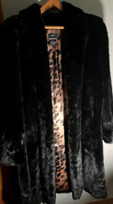 Dennis Basso Faux Fur Coat Size 3xl Solid Black