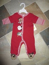 NWT Boys 3M, 6M, Holiday/Christmas One Pc Outfit w/Feet Santa, Elves, Reindeer
