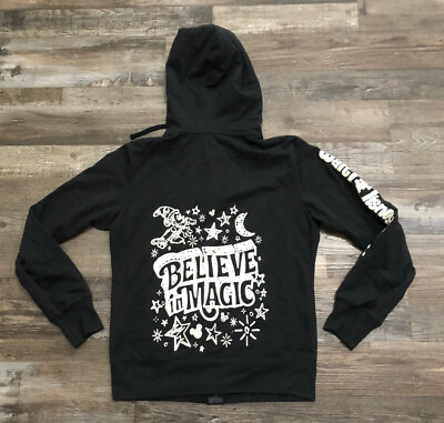 Disney Parks Believe In Magic Mickey Full Zip Up Hoodie Black