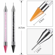 Dual-ended Dotting Pen Nail Art Rhinestone Picker Wax Pencil Crystal Bead Handle
