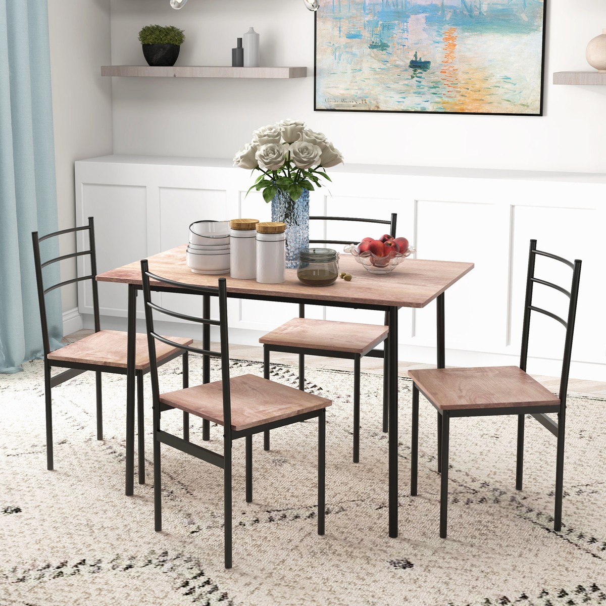 Metal Dinette Sets For Small Spaces Dining Table Set For 2, Kitchen