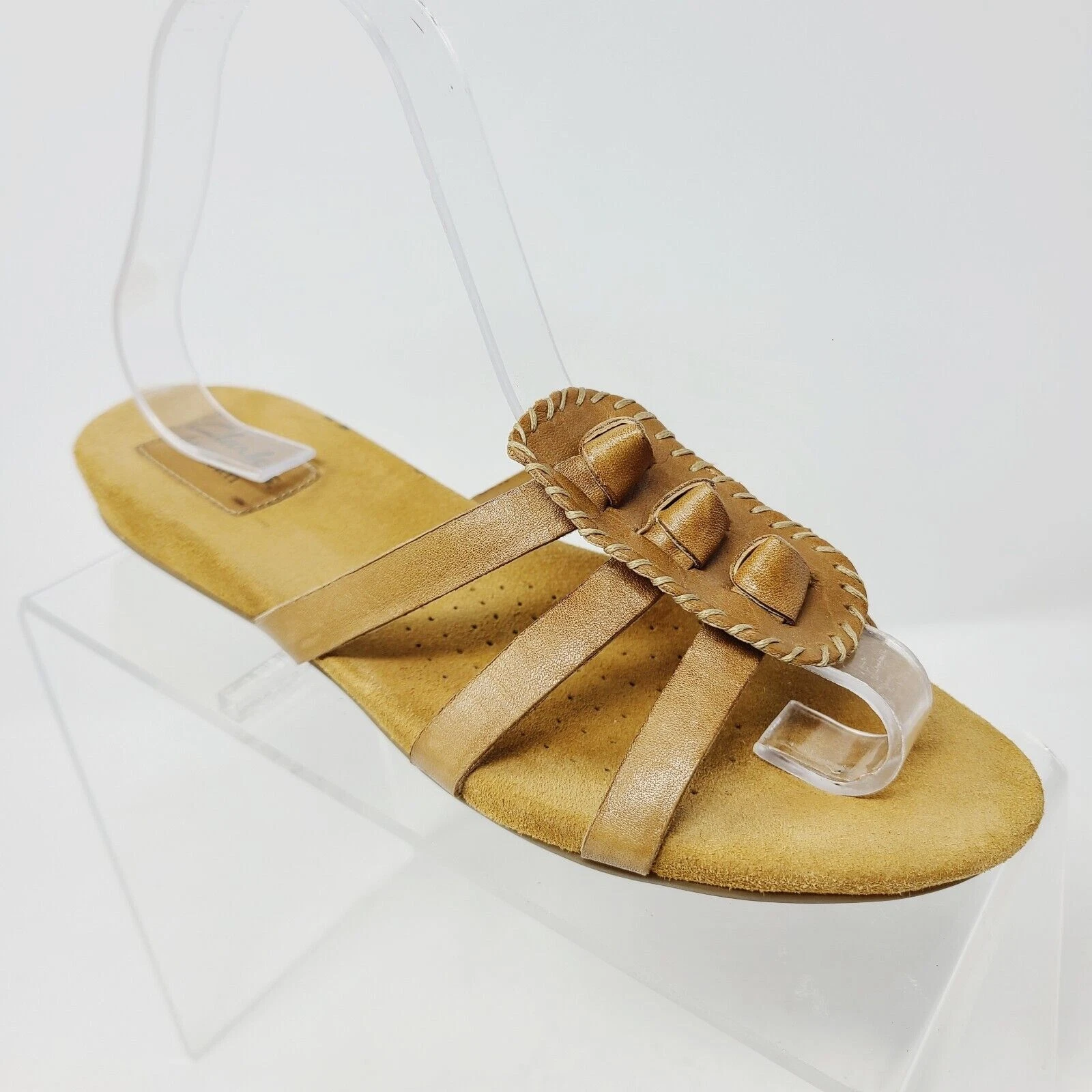 Sandali donna Clarks Artisan in pelle marrone annodati boho slides taglia 7 M