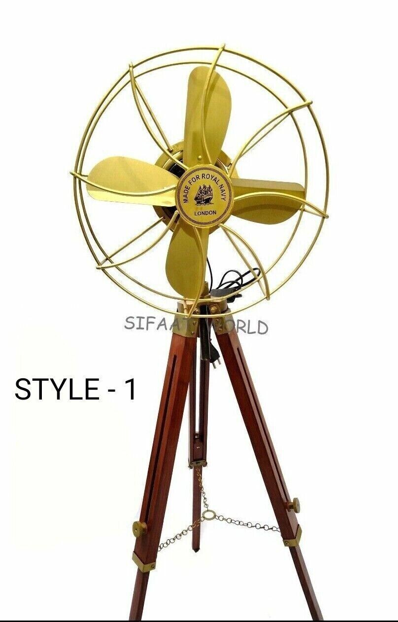 Electric Fan Antique Floor Standing Royal Navy London Fan Collectible