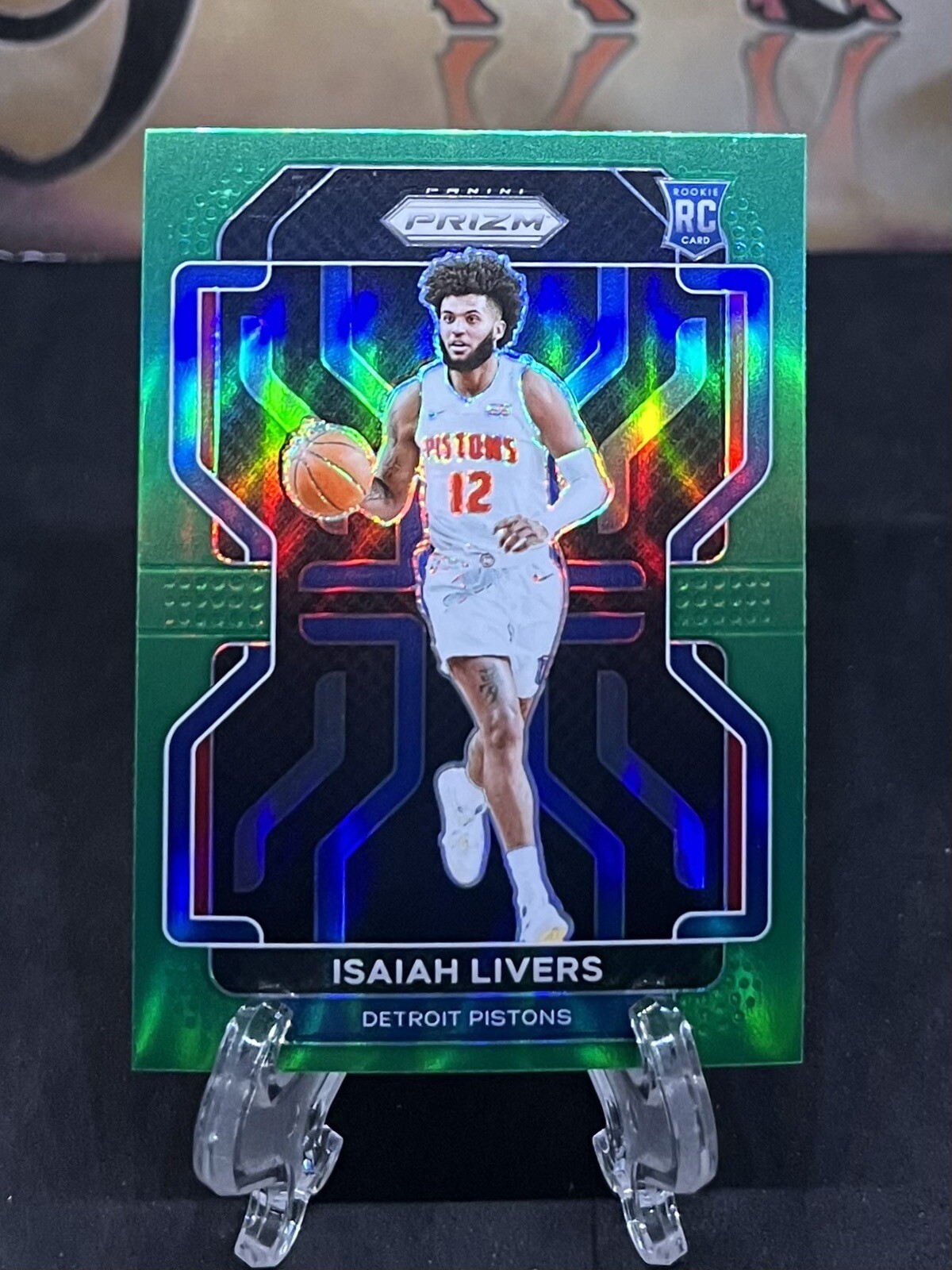 2021-22 Panini Prizm Isaiah Livers RC #296 Green Prizm Detroit Pistons